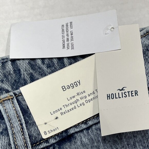 Hollister Y2K Jeans Womens 8P 29‎ Short Low Rise Baggy Vintage Wash Denim Skater - Picture 7 of 11